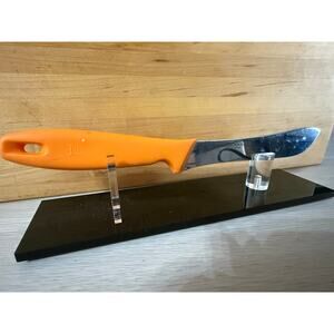 Vintage Fiskars Stainless Steel Pioneer Knife Orange Handle Finland